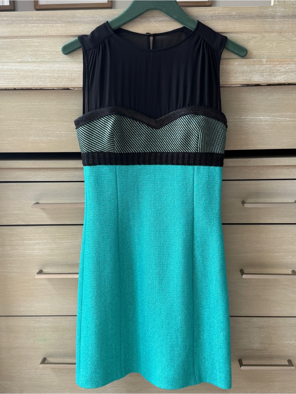 Missoni Black and Teal Sleeveless Mini Dress